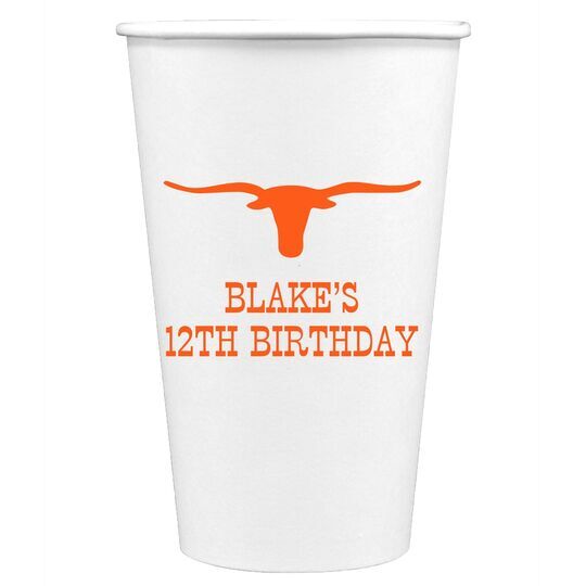 Longhorn Paper Coffee Cups