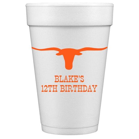 Longhorn Styrofoam Cups