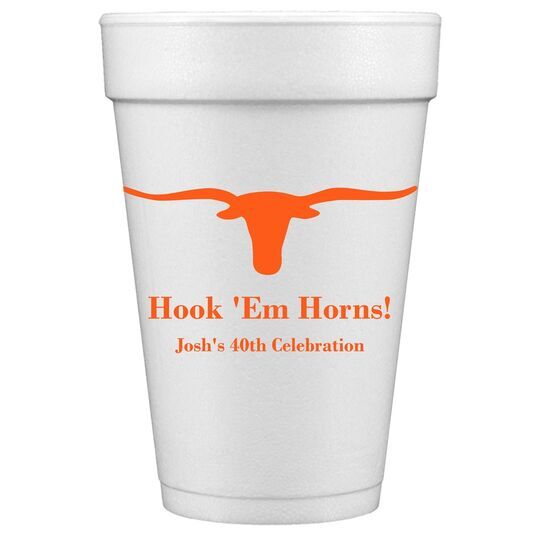 Longhorn Styrofoam Cups