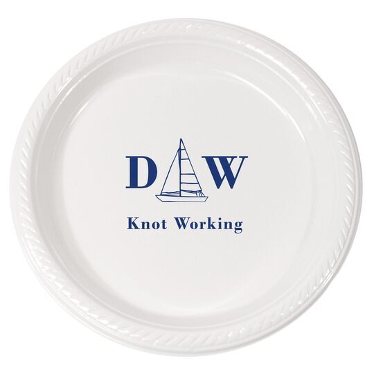 Sailboat Initials Plastic Plates