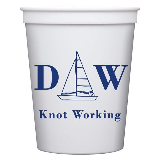 Sailboat Initials Stadium Cups