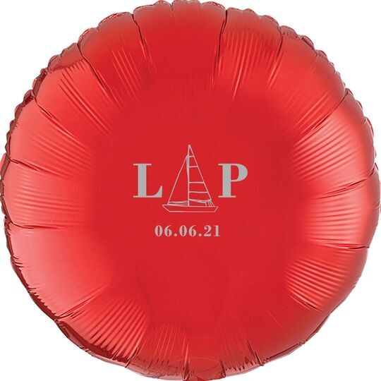 Sailboat Initials Mylar Balloons