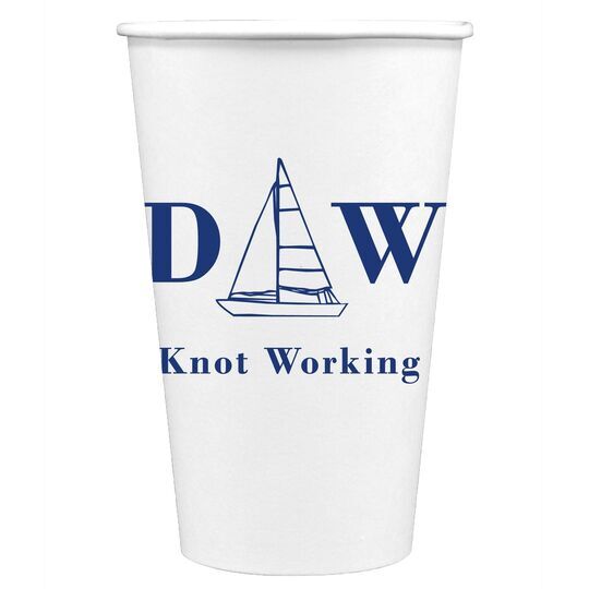 Sailboat Initials Paper Coffee Cups