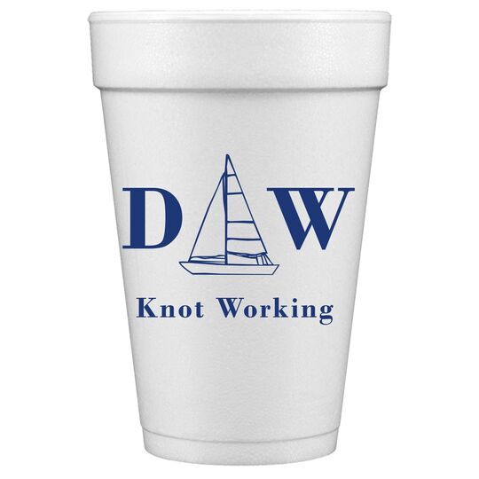 Sailboat Initials Styrofoam Cups