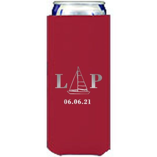 Sailboat Initials Collapsible Slim Huggers