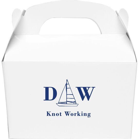 Sailboat Initials Gable Favor Boxes