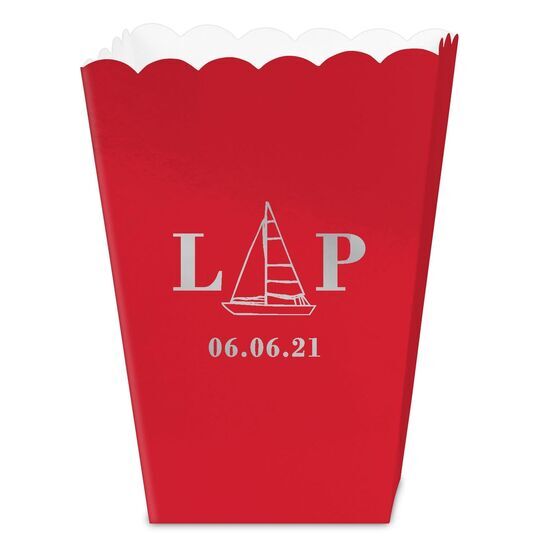 Sailboat Initials Mini Popcorn Boxes