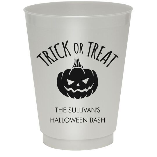 Trick or Treat Pumpkin Colored Shatterproof Cups