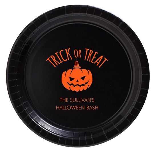 Trick or Treat Pumpkin Paper Plates