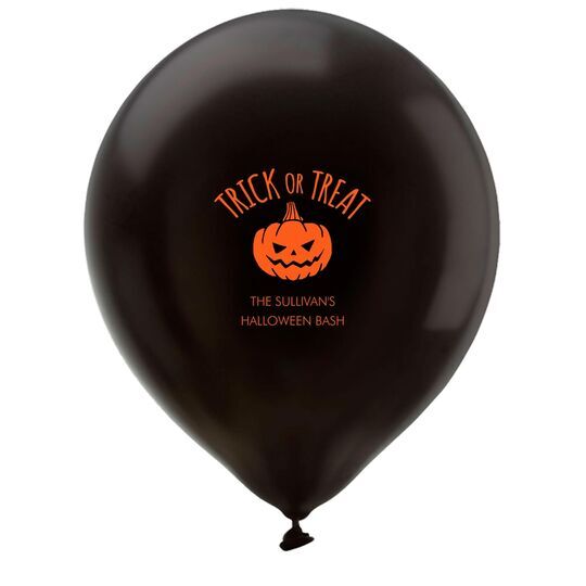 Trick or Treat Pumpkin Latex Balloons