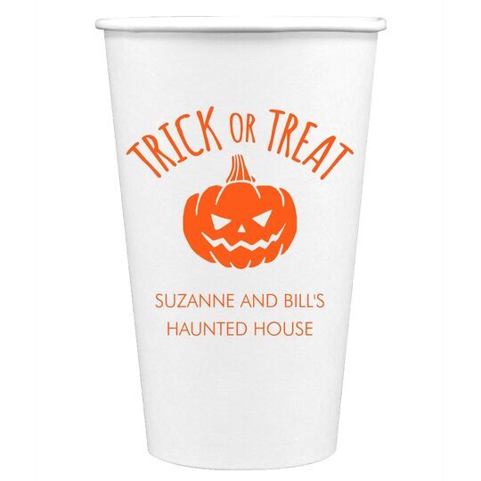 Trick or Treat Pumpkin Paper Coffee Cups