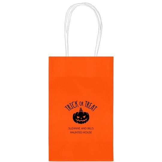 Trick or Treat Pumpkin Medium Twisted Handled Bags