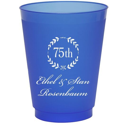 75th Wreath Colored Shatterproof Cups