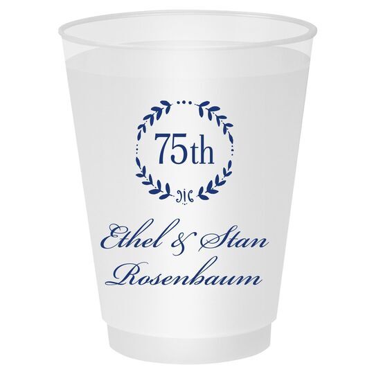 75th Wreath Shatterproof Cups