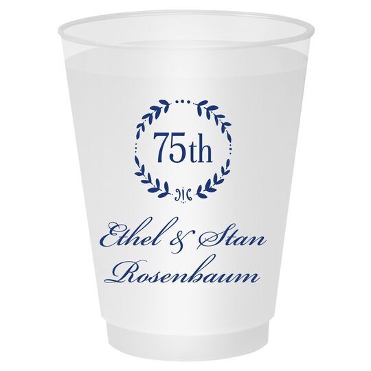 75th Wreath Shatterproof Cups