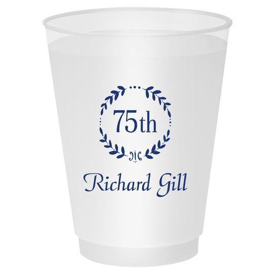 75th Wreath Shatterproof Cups