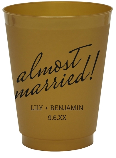 Expressive Script Almost Married Colored Shatterproof Cups