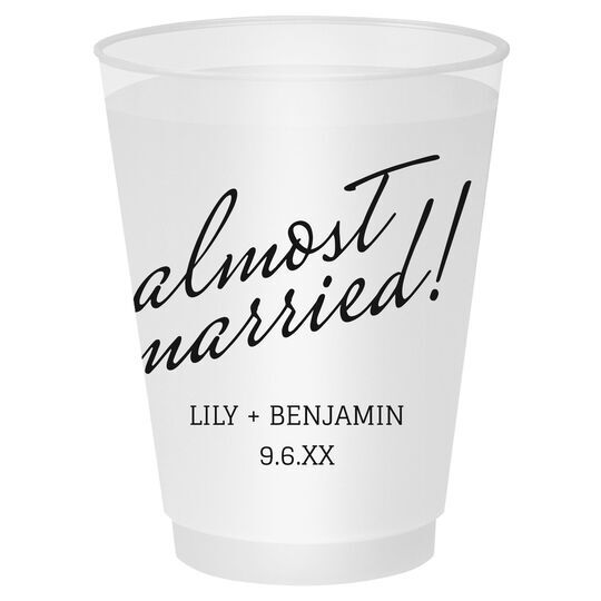 Expressive Script Almost Married Shatterproof Cups