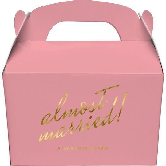 Expressive Script Almost Married Gable Favor Boxes