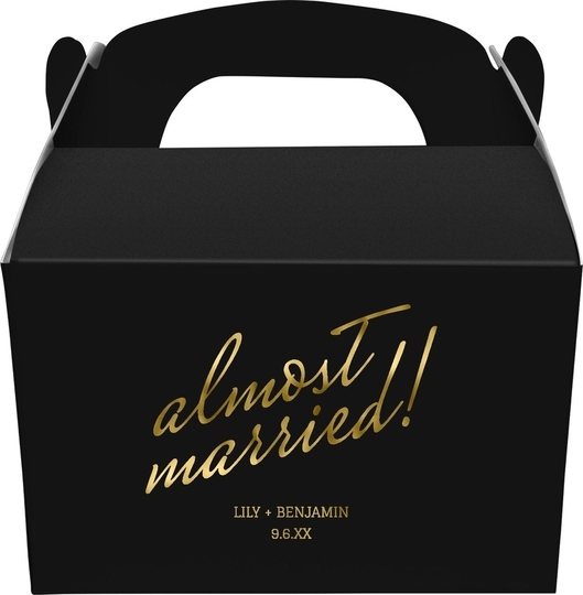 Expressive Script Almost Married Gable Favor Boxes