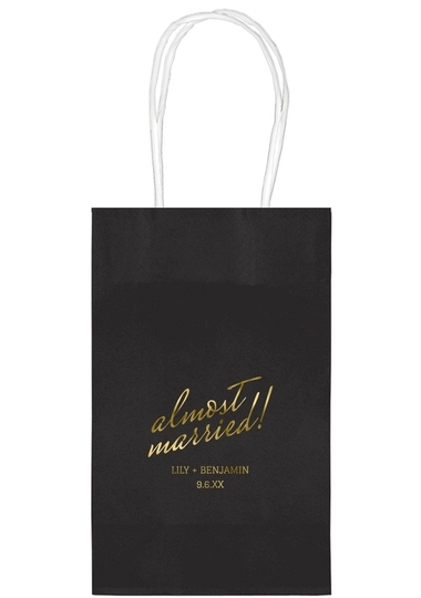 Expressive Script Almost Married Medium Twisted Handled Bags