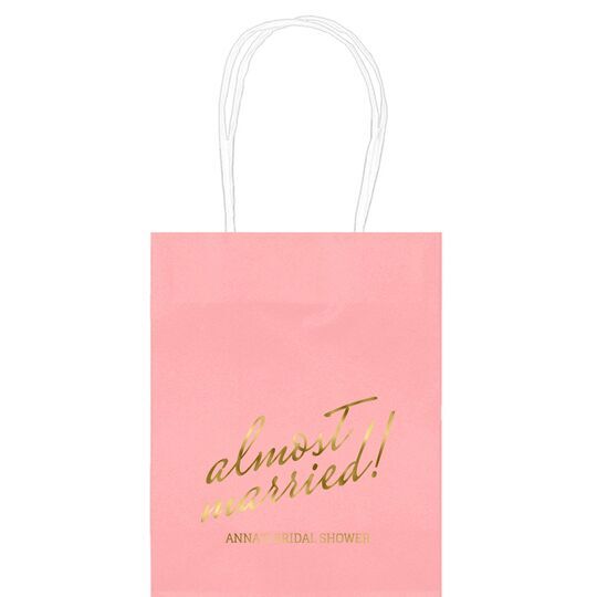 Expressive Script Almost Married Mini Twisted Handled Bags