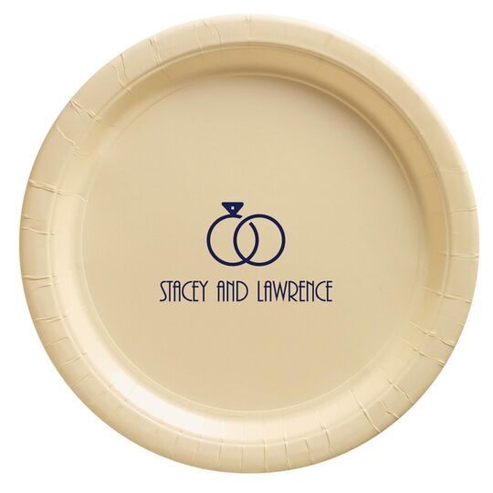 Modern Wedding Rings Paper Plates