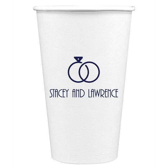 Modern Wedding Rings Paper Coffee Cups
