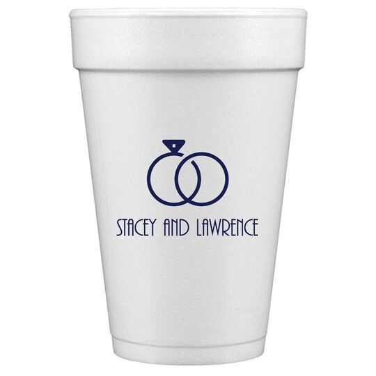 Modern Wedding Rings Styrofoam Cups