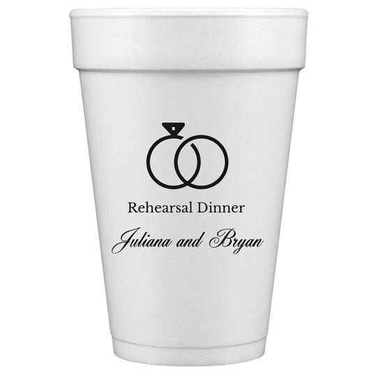 Modern Wedding Rings Styrofoam Cups