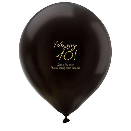 Elegant Happy 40th Latex Balloons