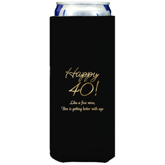 Elegant Happy 40th Collapsible Slim Huggers