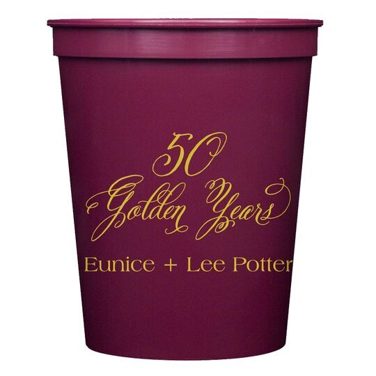 Elegant 50 Golden Years Stadium Cups