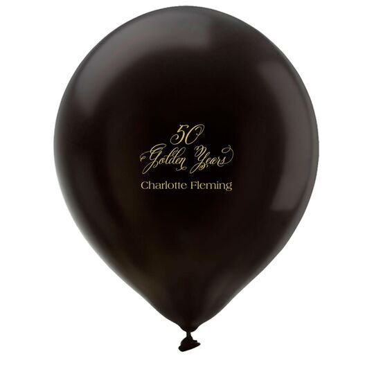 Elegant 50 Golden Years Latex Balloons