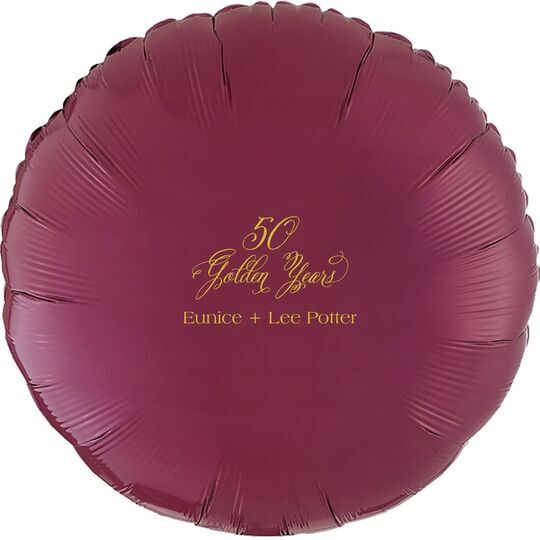 Elegant 50 Golden Years Mylar Balloons