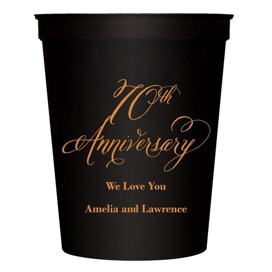 Elegant 70th Anniversary Stadium Cups