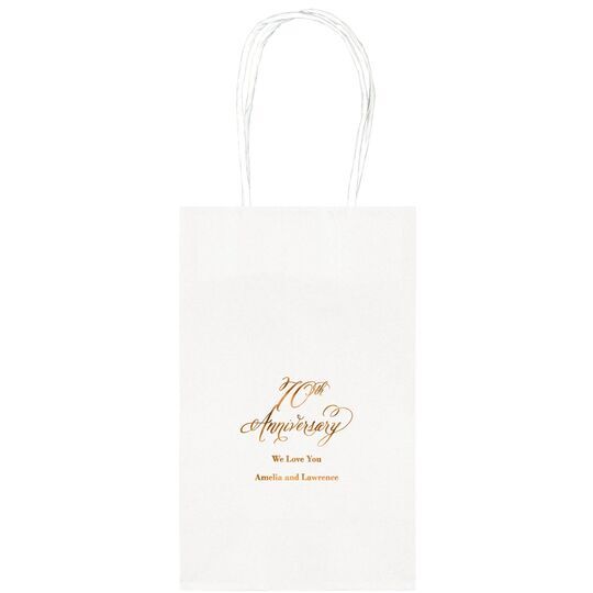 Elegant 70th Anniversary Medium Twisted Handled Bags