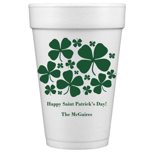 Clovers Styrofoam Cups