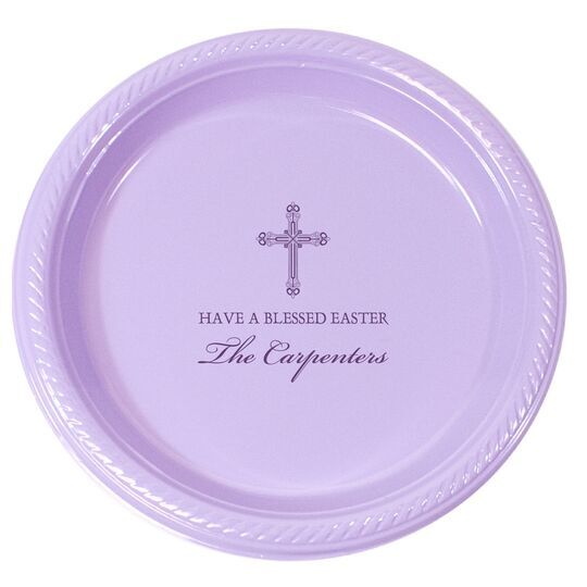 Religious Cross Plastic Plates