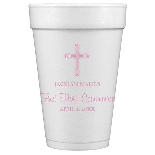 Religious Cross Styrofoam Cups