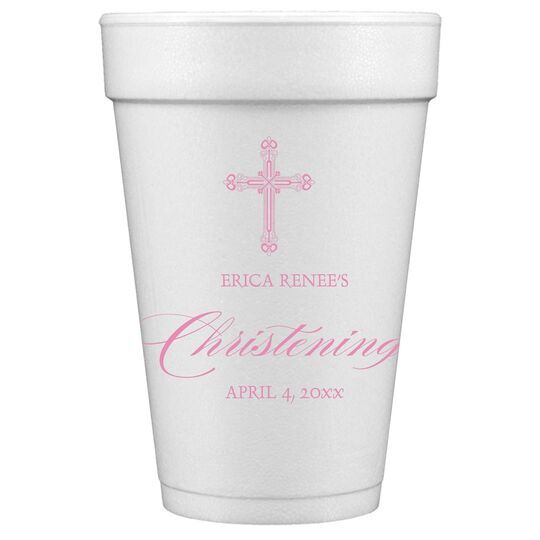 Religious Cross Styrofoam Cups