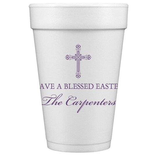 Religious Cross Styrofoam Cups
