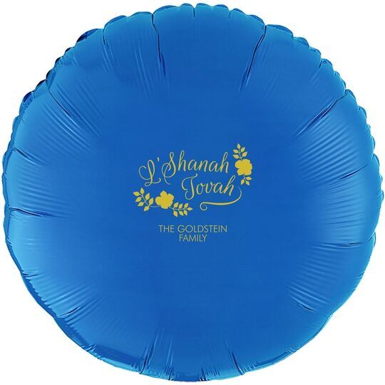 Floral L'Shanah Tovah Mylar Balloons