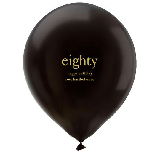 Big Number Eighty Latex Balloons