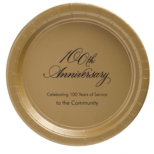 Elegant 100th Anniversary Paper Plates