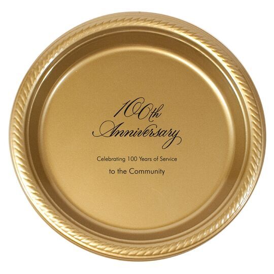 Elegant 100th Anniversary Plastic Plates