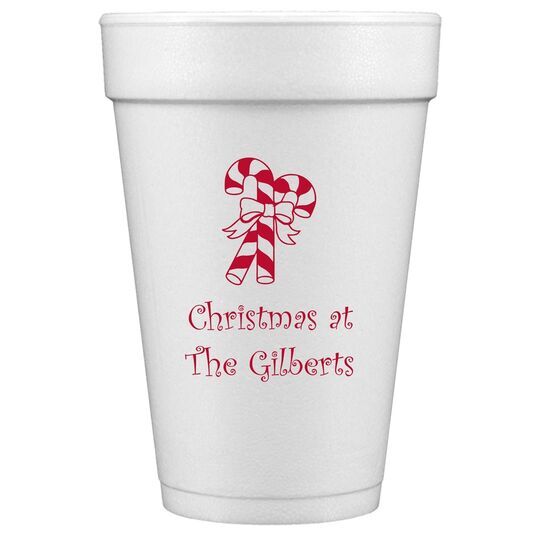 Candy Cane Styrofoam Cups