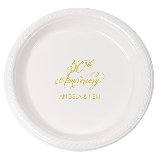 Elegant 50th Anniversary Plastic Plates