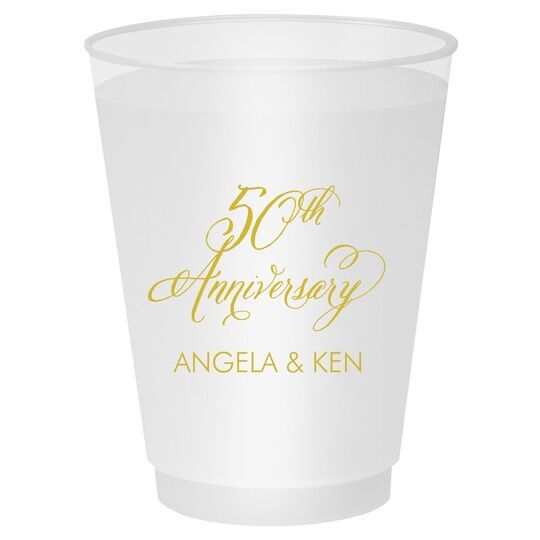 Elegant 50th Anniversary Shatterproof Cups