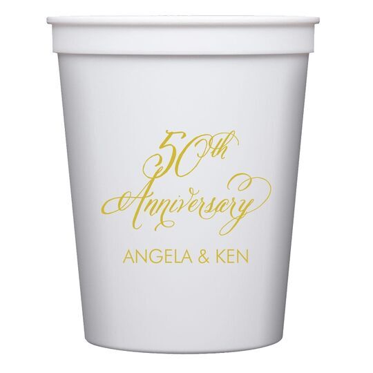 Elegant 50th Anniversary Stadium Cups